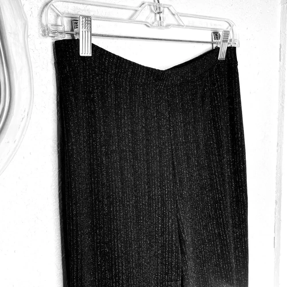 NWT Reformation Largo Black High Rise Side Slit Flare Disco Pants Size L - Picture 5 of 8